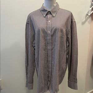 NWOT. Classic Brown and White Checkered Men's Shirt